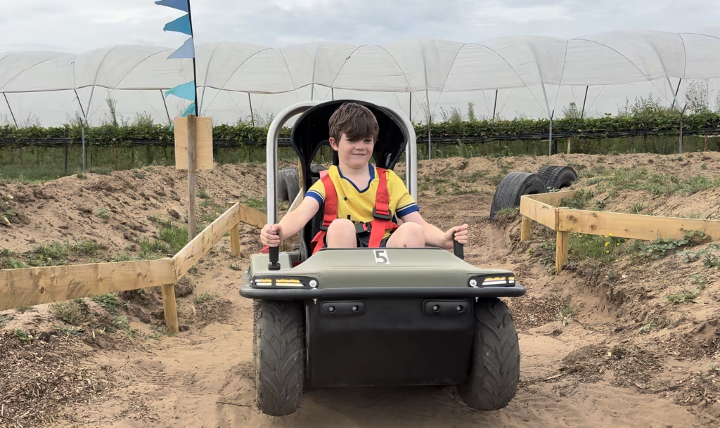 child driving crazi bugz at millets farm